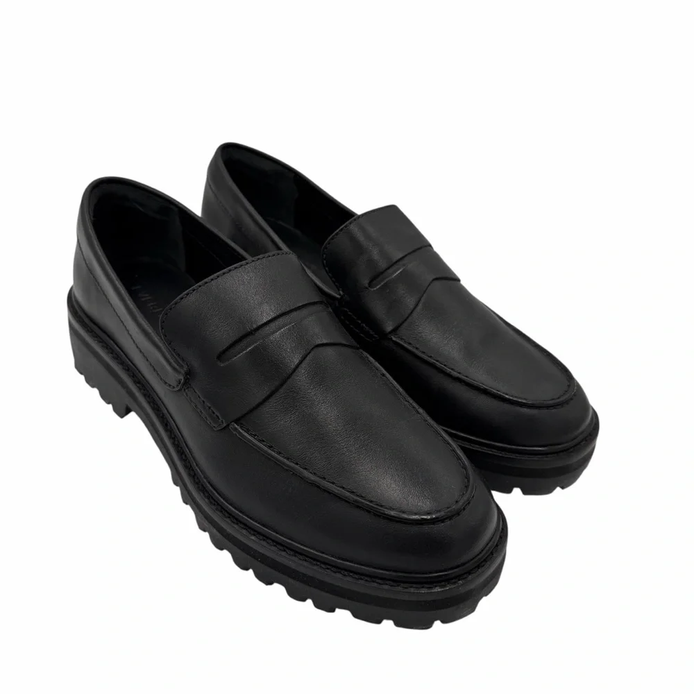 NEW Everlane Black Leather‎ Chunky Lug Sole Loafer in Size 7.5
